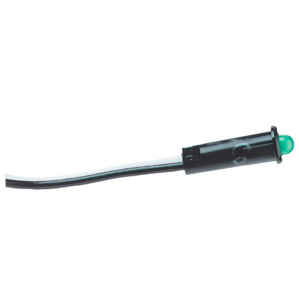 Blue Sea 8172 Green LED Indicator Light, 12/24V DC, easily installed, push-in mount.