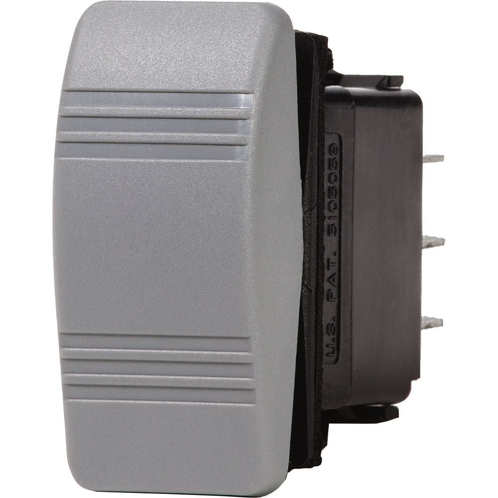 Blue Sea 8219 water resistant Contura III switch gray, DPST, ignition protected, 12/24V, 20/15A rated.
