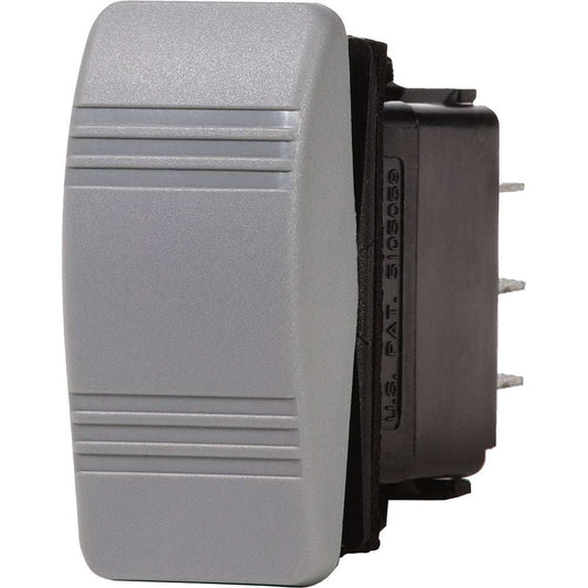 Blue Sea 8219 water resistant Contura III switch gray, DPST, ignition protected, 12/24V, 20/15A rated.