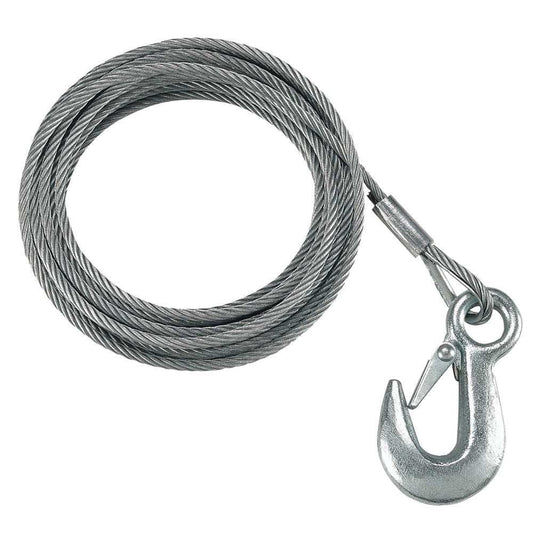 Fulton 7/32" x 50' Galvanized Winch Cable and Hook - 5,600 lbs. Breaking Strength [WC750 0100] - Sea & Tech Outfitters Florida, LLC