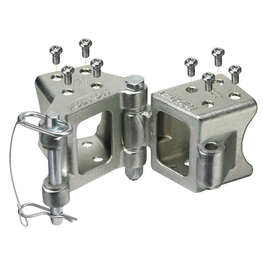 Fulton Fold-Away Bolt-On Hinge Kit 3" x 3" Trailer Beam, Rating 5,000 lbs., 48" Pivot, Z-Max 600 Zinc Finish [HDPB330101] - Sea & Tech Outfitters Florida, LLC