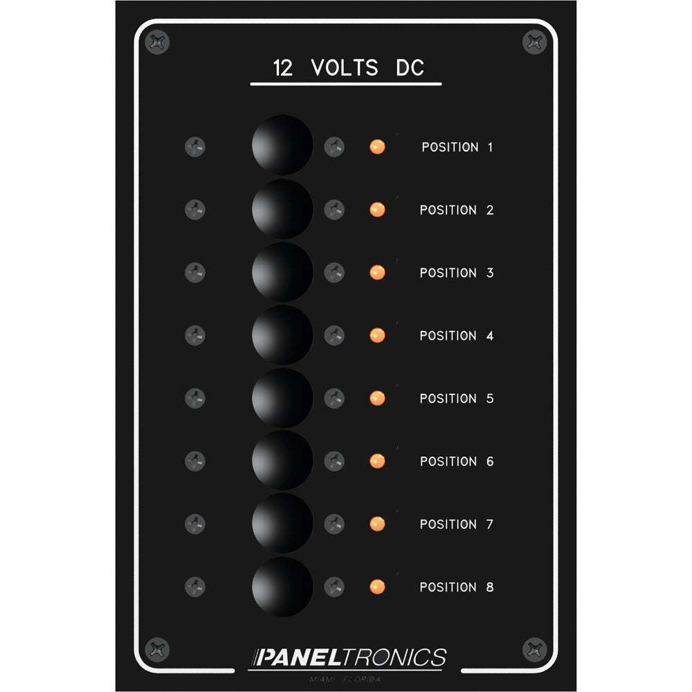 Paneltronics Standard Panel - DC 8 Position Circuit Breaker w/LEDs [9972208B] - Sea & Tech Outfitters Florida, LLC