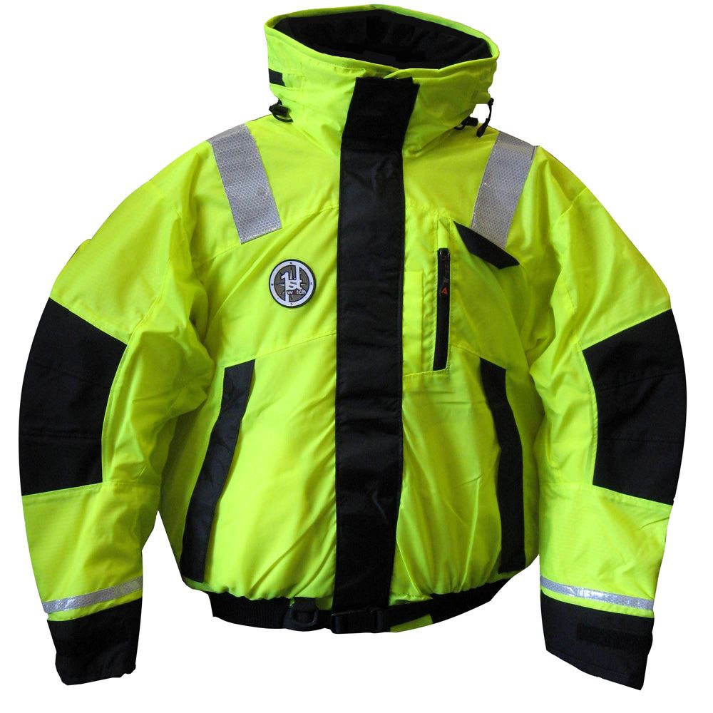 First Watch AB-1100 Flotation Bomber Jacket - Hi-Vis Yellow/Black - XXL [AB-1100-HV-XXL] - Sea & Tech Outfitters Florida, LLC