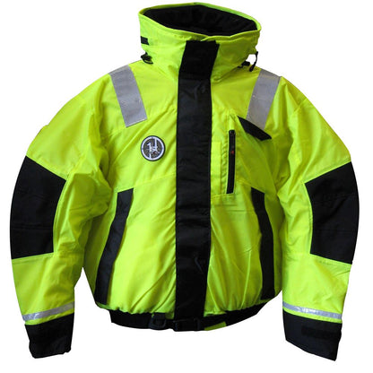 First Watch AB-1100 Flotation Bomber Jacket - Hi-Vis Yellow/Black - XXL [AB-1100-HV-XXL] - Sea & Tech Outfitters Florida, LLC