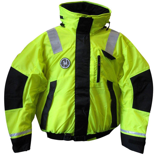 First Watch AB-1100 Flotation Bomber Jacket - Hi-Vis Yellow/Black - XXL [AB-1100-HV-XXL] - Sea & Tech Outfitters Florida, LLC