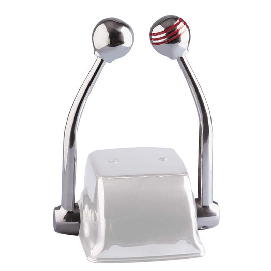 Schmitt Marine Standard Control Arm Set w/Red Throttle Knob  Plain Shift Knob - Includes Arms  Knobs Only [50050] - Sea & Tech Outfitters Florida, LLC