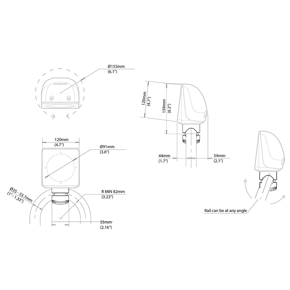 Scanstrut Scanpod Single Instrument Pod Rail Mount - Cut f/Standard Instrument - Fits 1" - 1.33" Rails [SPR-1I-RM] - Sea & Tech Outfitters Florida, LLC