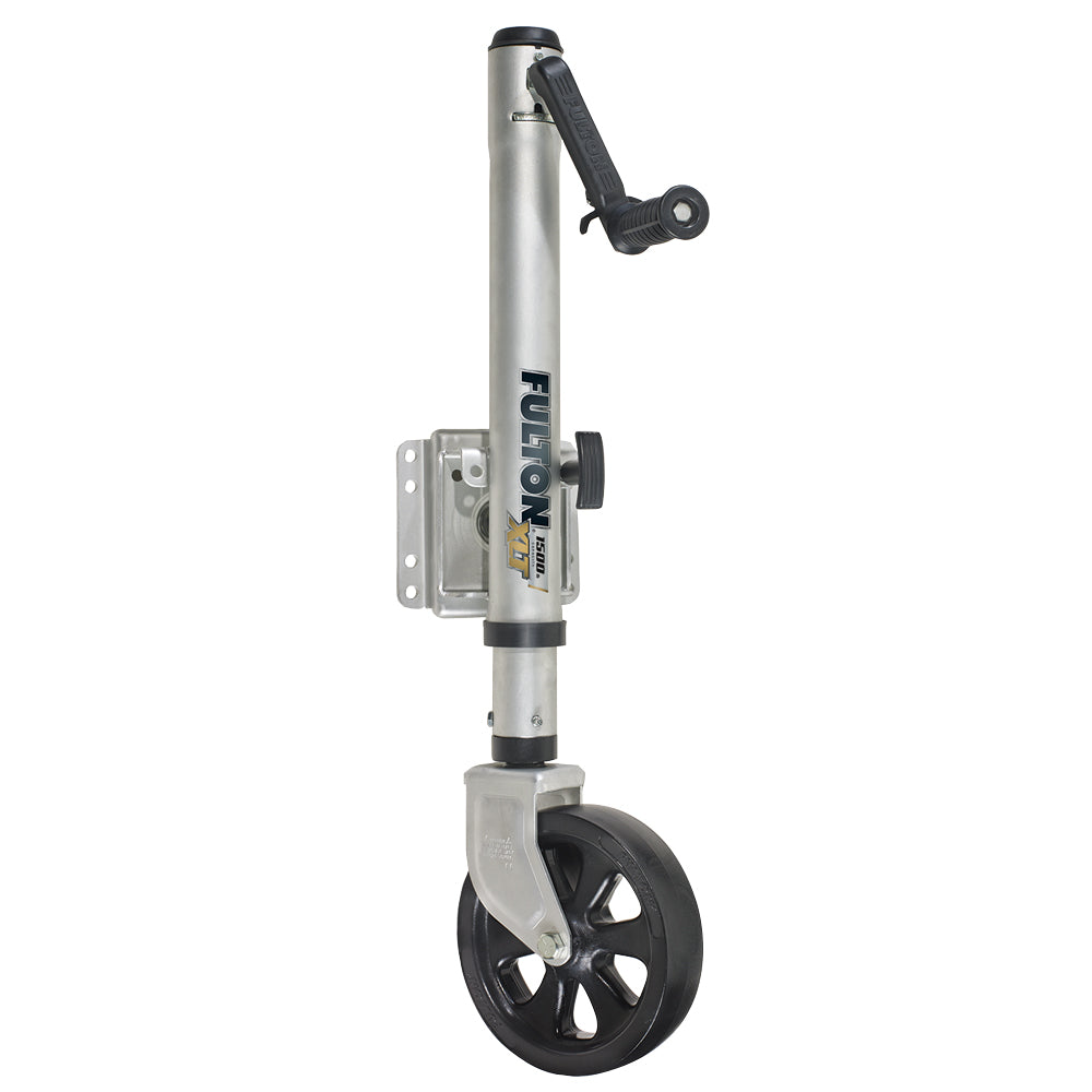Fulton XLT 1500 lbs. Swing Away Bolt-On Jack w/12" Travel & 8" Poly Wheel - Sharkskin Finish [141133] - Sea & Tech Outfitters Florida, LLC