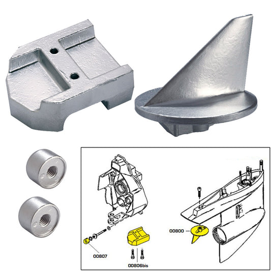 Tecnoseal Anode Kit w/Hardware - Mercury Alpha 1 Gen 1 - Magnesium [20800MG] - Sea & Tech Outfitters Florida, LLC