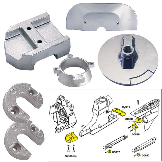 Tecnoseal Anode Kit w/Hardware - Mercury Alpha 1 Gen 2 - Aluminum [20801AL] - Sea & Tech Outfitters Florida, LLC