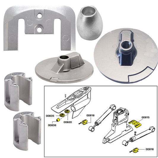 Tecnoseal Anode Kit w/Hardware - Mercury Bravo 3 2004-Present - Aluminum [20805AL] - Sea & Tech Outfitters Florida, LLC