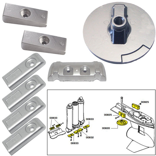 Tecnoseal Anode Kit w/Hardware - Mercury Verado 6 - Aluminum [20816AL] - Sea & Tech Outfitters Florida, LLC