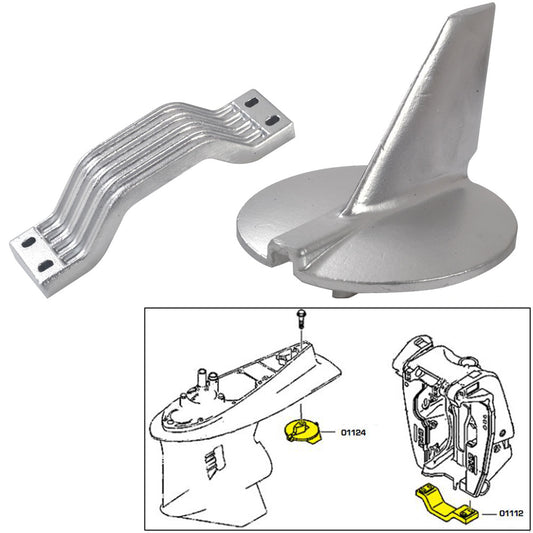 Tecnoseal Anode Kit - Yamaha 200-250HP - Zinc [21104] - Sea & Tech Outfitters Florida, LLC