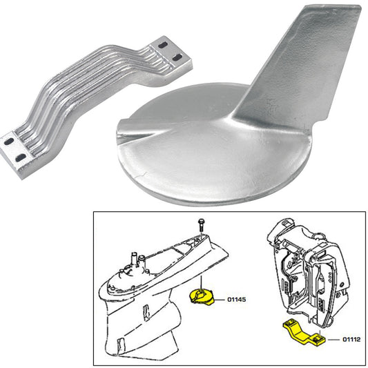 Tecnoseal Anode Kit w/Hardware - Yamaha 200-300HP Hi-Performance - Zinc [21106] - Sea & Tech Outfitters Florida, LLC