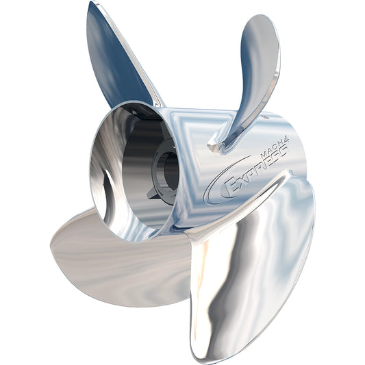 Turning Point Express Mach4 - Left Hand - Stainless Steel Propeller - EX-1419-4L - 4-Blade -14" x 19 Pitch [31501941] - Sea & Tech Outfitters Florida, LLC