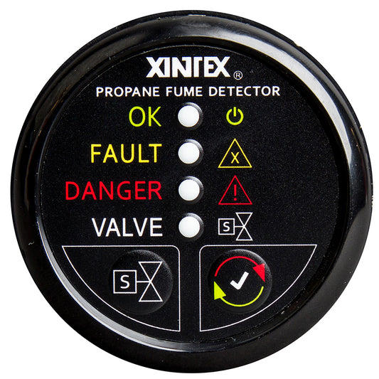 Fireboy-Xintex Propane Fume Detector w/Plastic Sensor  Solenoid Valve - Black Bezel Display [P-1BS-R] - Sea & Tech Outfitters Florida, LLC