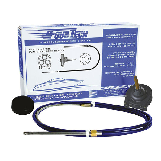 Uflex Fourtech 19' Mach Rotary Steering System w/Helm, Bezel & Cable [FOURTECH19] - Sea & Tech Outfitters Florida, LLC