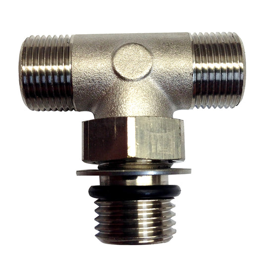 Uflex Boss Style T-Fitting - Nickel - ORB 6 to 3/8" COMP [71955T] - Sea & Tech Outfitters Florida, LLC