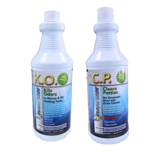 Raritan Potty Pack w/K.O. Kills Odors  C.P. Cleans Potties - 1 of Each - 32oz Bottles [1PPOT] - Sea & Tech Outfitters Florida, LLC