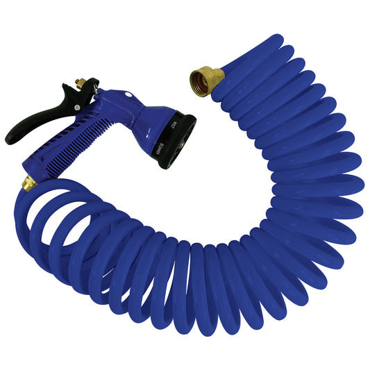 Whitecap 15 Blue Coiled Hose w/Adjustable Nozzle [P-0440B] - Sea & Tech Outfitters Florida, LLC