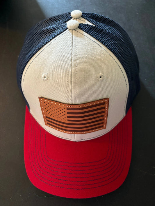 Calcutta® Snap Back Caps Red White & Blue